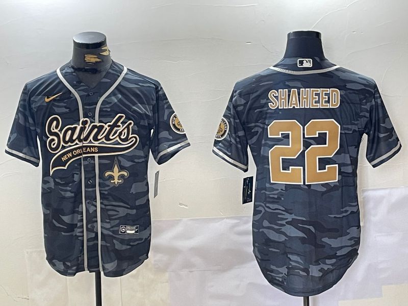 Men New Orleans Saints 22 Shaheed Camo Joint Name 2024 Nike Limited NFL Jersey style 3
